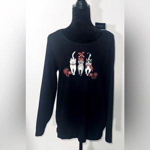 NWT Karen Scott Christmas Long Sleeve Shirt